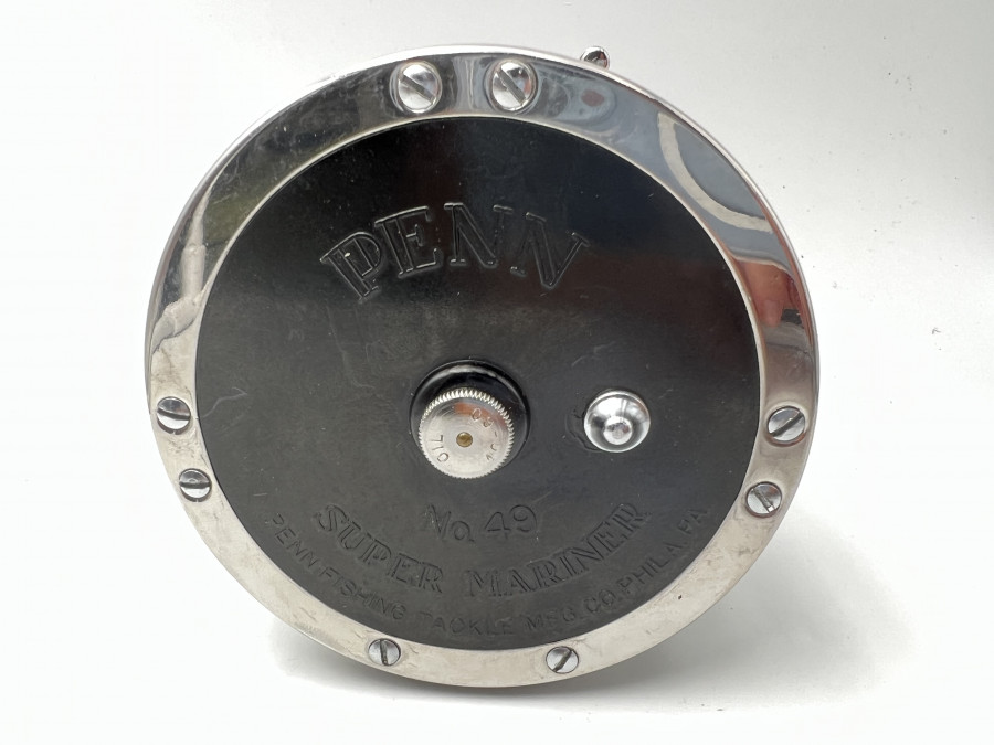 Multirolle, Penn 49L LH, Super Mariner, two Lever Controll, Torpedo Handle, Anodized Aluminium Spool, Gear Ration 3,5:1, mit geflochtener Schnur, Made in USA, fast neu, im Karton