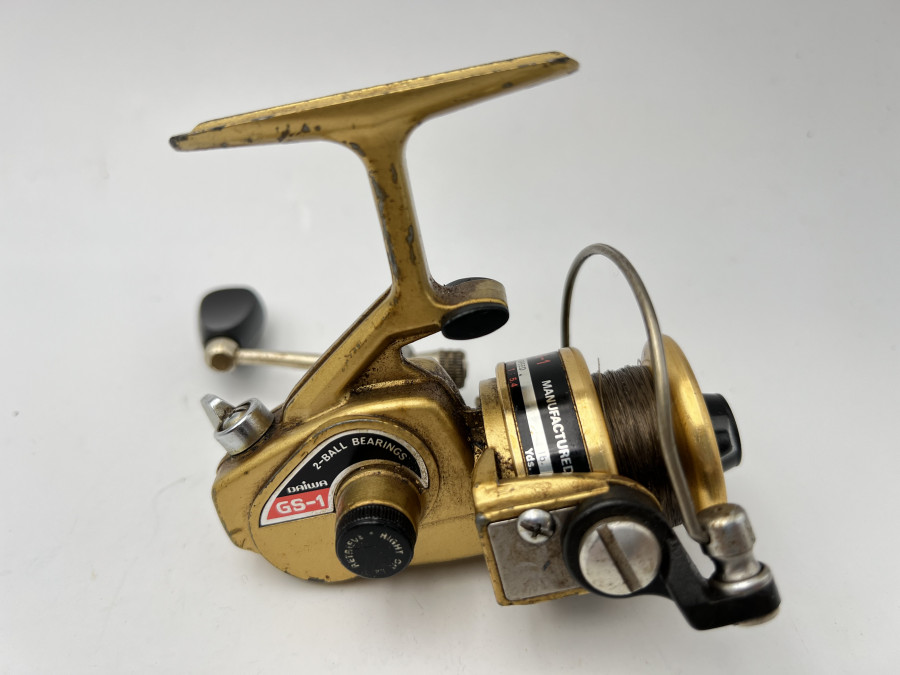 Stationärrolle, Daiwa GS - 1, Made in Japan, Gebrauchsspuren