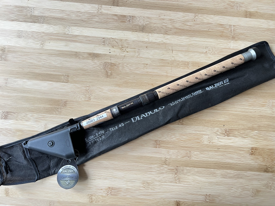 Teleskoprute, Balzer, Diabolo Tele 45, 5tlg., 2,70m, WG 5-45g, neu im Futteral, Transportlänge 600mm