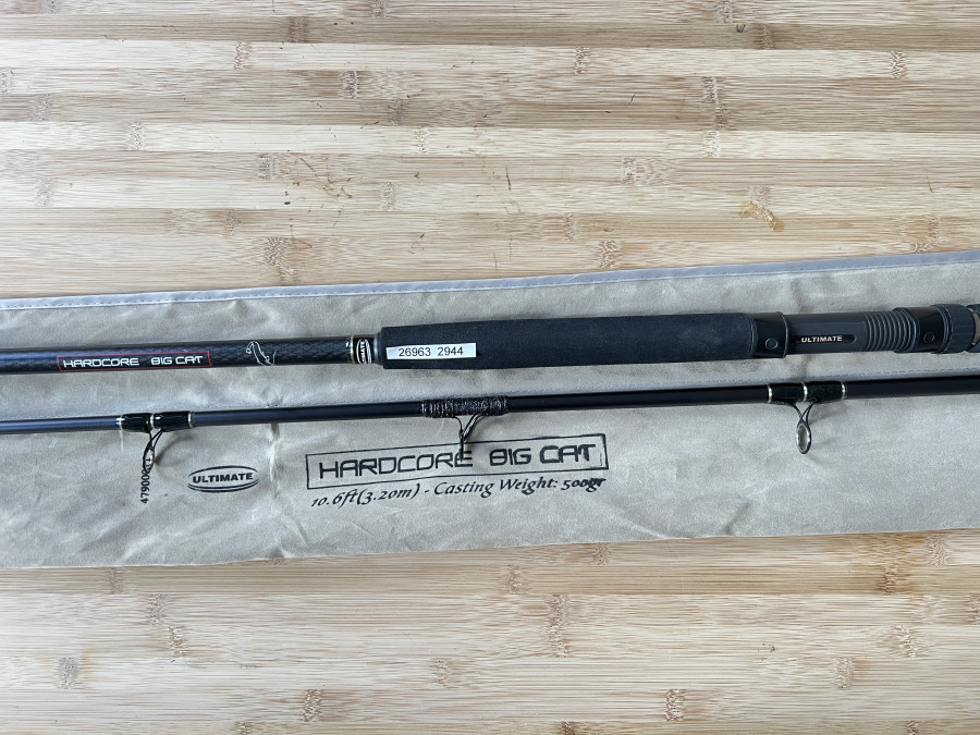 Wallerrute, Ultimate, Hardcore Big Cat, 2tlg., 3,20m, bis 500gr, neu im Futteral, Transportlänge 1650mm