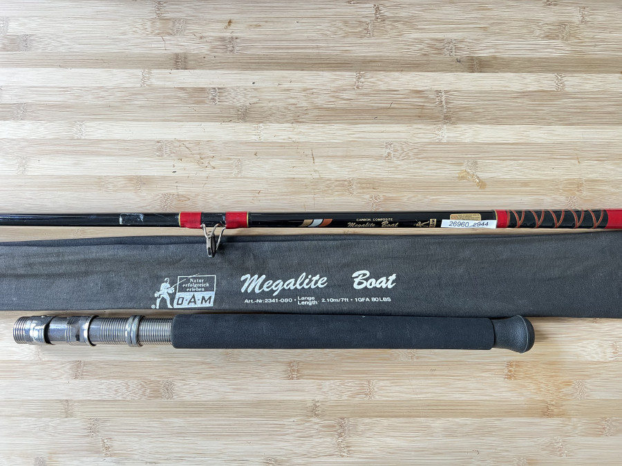 Bootsrute, DAM, Megalite Boat, Carbon Composite, 2tl.g, 2,10m, IGFA 80lbs, neu im Futteral, Transportlänger 1800mm