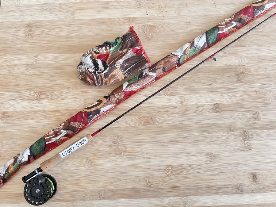 Kinder Fliegenrute, 1tlg., 110cm, mit Fliegenrolle Dennison Fly Lite, Rollendurchmesser 47mm, Futteral, neu