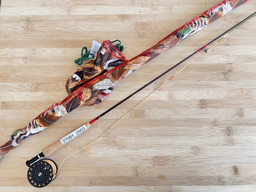 Kinder Fliegenrute, 1tlg., 110cm, mit Fliegenrolle Dennison Fly Lite, Rollendurchmesser 47mm, Futteral, neu