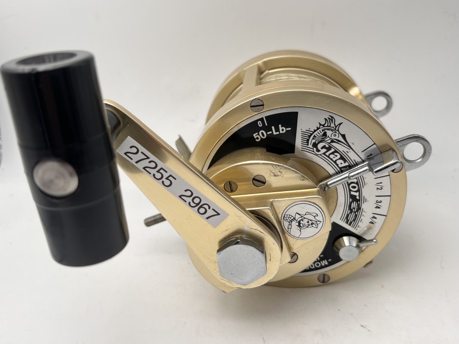 Big Game Rolle, Gladiator 50 Lb, Modena Italy, mit 500m Dagronschnur, technisch in Ordnung, Gebrauchsspuren