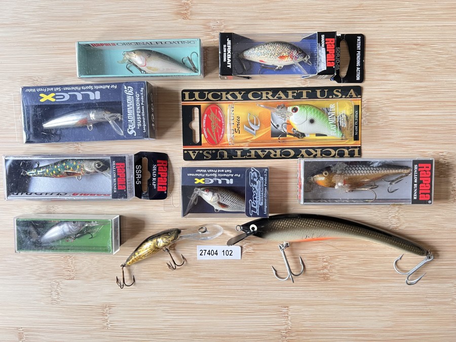 10 Wobbler, Turus Ukko, Rapala und andere Hersteller, neu und gebraucht