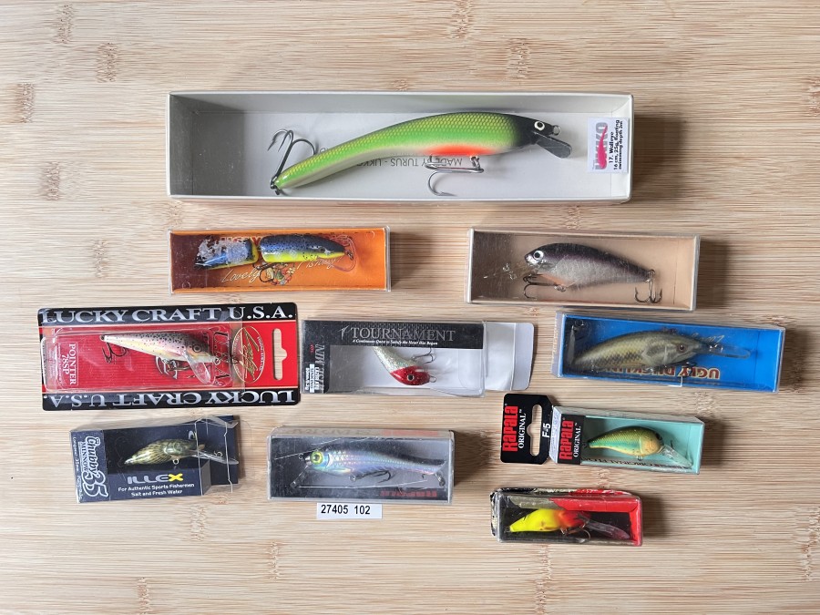 10 Wobbler, Turus Ukko, Rapala und andere Hersteller, neu und gebraucht