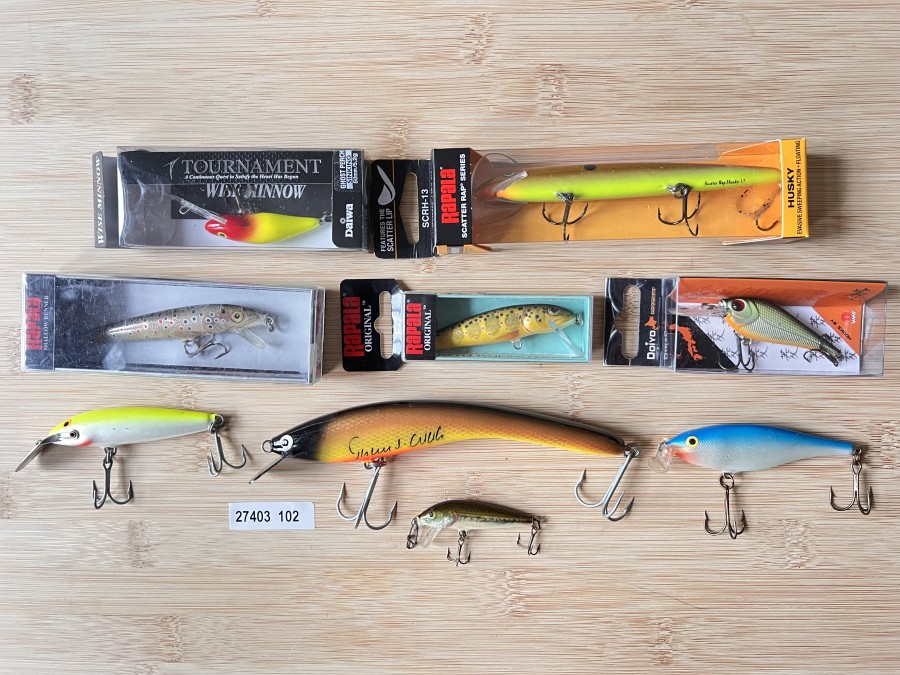 10 Wobbler, Turus Ukko, Rapala und andere Hersteller, neu und gebraucht