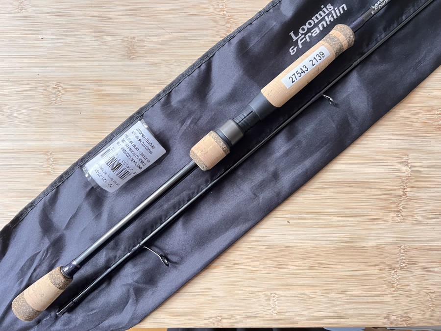 Spinnrute, Loomis & Franklin, Trout Spinning IM 7, 2tlg., 213m, WG 2-8g, Power Light - Action Fast, neu im Futteral, Transportlänge 1100mm