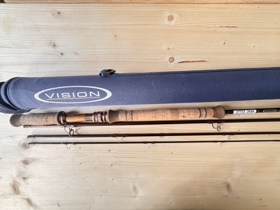 Fliegenrute, Vision switch, 4tlg., 10.11", #6, Rutentransportrohr, sehr guter Zustand, Transportlänge 960mm