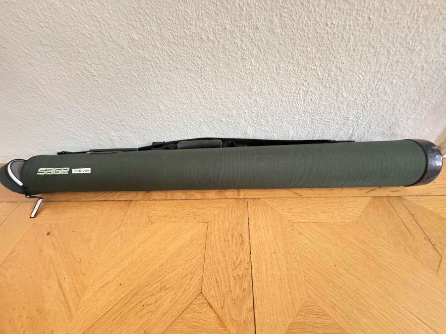 Rutentransportrohr, Sage, Cordura, 100mm Innendurchmesser, 1000mm Rutenlänge, sehr guter Zustand