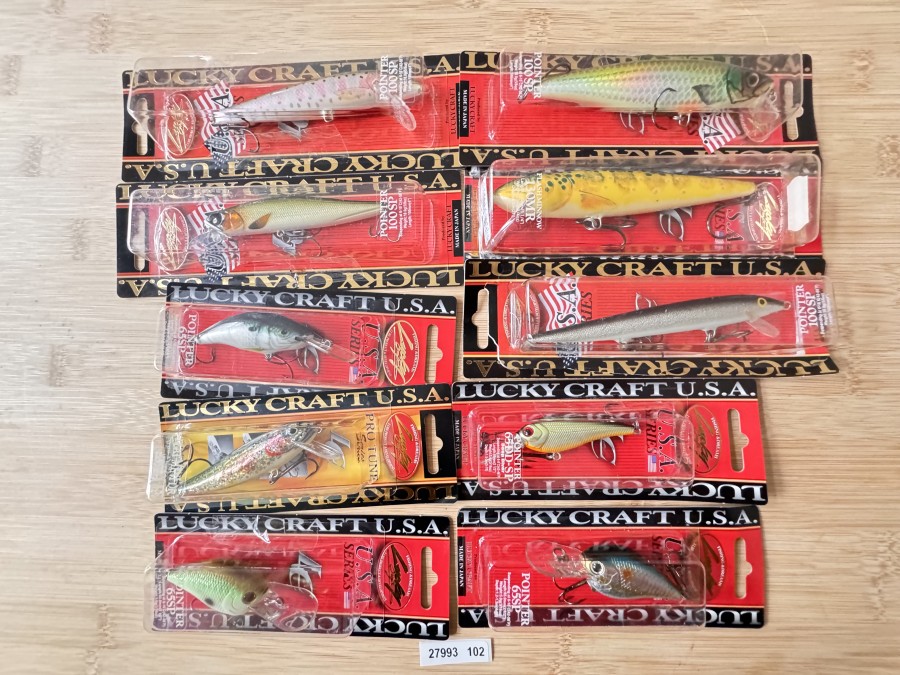 Wobbler, Lucky Craft, USA Series, 10 Stück, 4 Pointer !00 SP, 10 - 12cm lang, 1 Flash Minnor 130 MR, 13cm lang, 3 Pointer 65 SP, 7,50 cm lang, 1 Pointer 65 DD-SP, 6cm lang, 1 Flash Mini DR, 8cm lang, neu und ungefischt