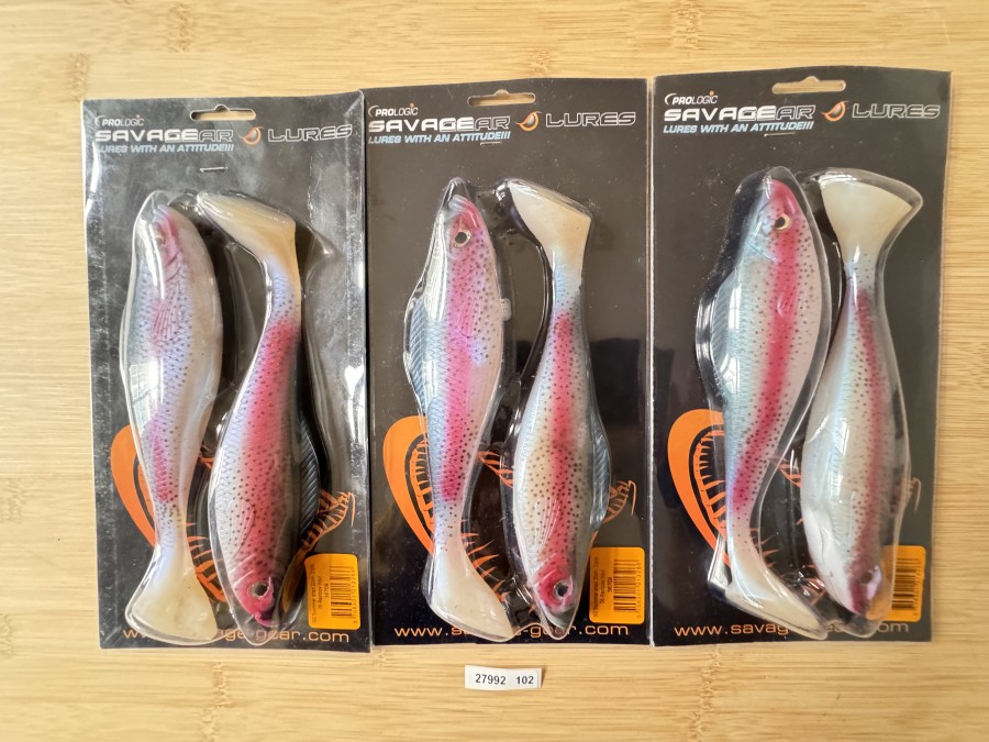 Gummifische, Prologic Savagear Lures, 6 Stück SG Swimmer shad 20cm, Rainbow trout, neu und ungefischt