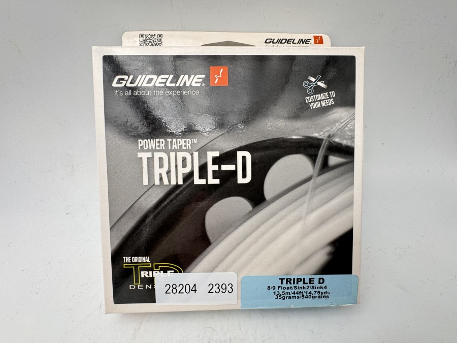 Fliegenschnur, Guideline, Power Taper Triple D. 8/9 Float/Sink2/Sink4, 13,5m/44ft/14,75 yards, 35 grams/540 grains, neu im Karton
