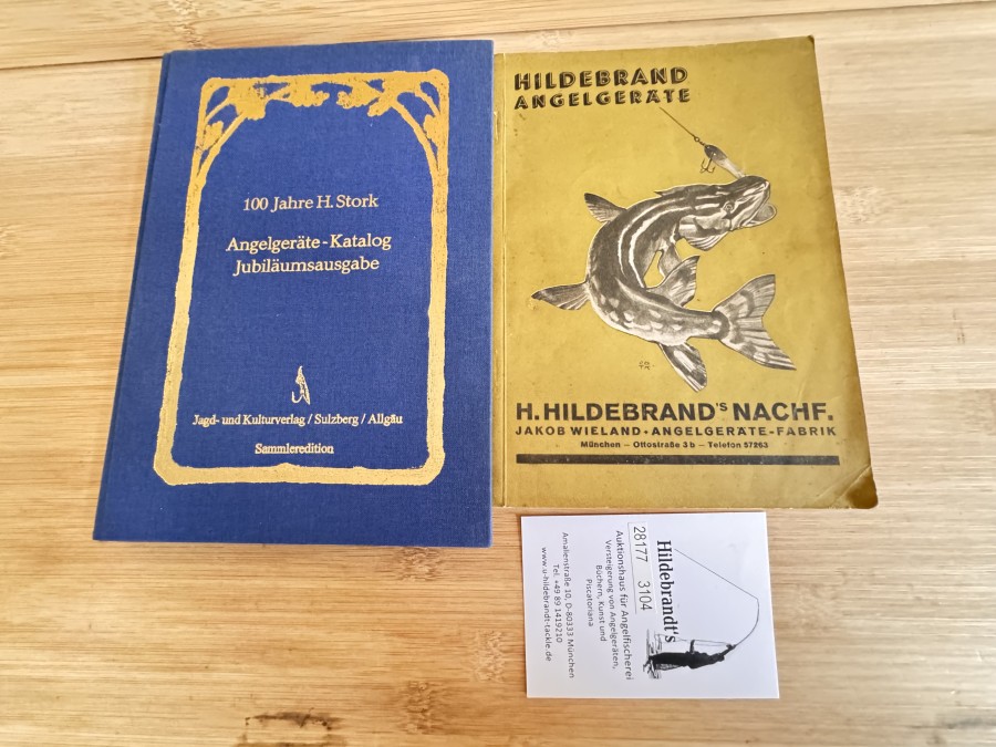 100 Jahre H. Stork, Angelgeräte-Katalog Jubiläumsausgabe, Jagd- und Kulturverlag/Sulzberg/Allgäu, Dsmmleredition, Hildebrand Angelgeräte, H. Hildebrand´S Nachf. Jakob Wieland - Angelgeräte - Fa Brik, München, 1937, incl. MwSt