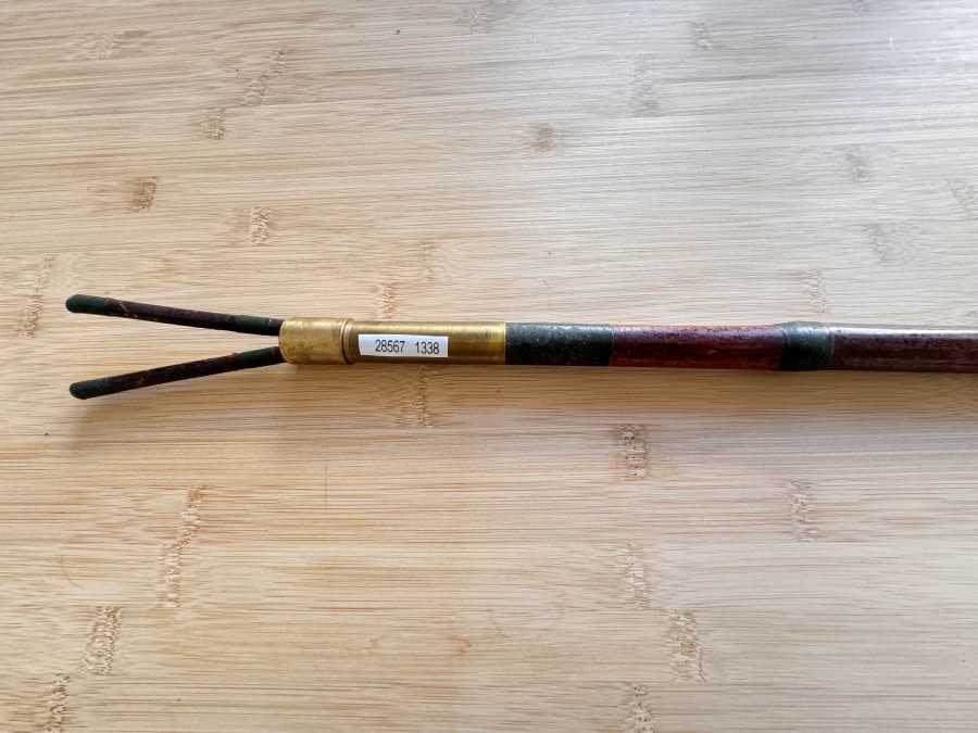 Vintage Ansitzrutenhalter, :Bambus, 780mm lang, Holzspitze