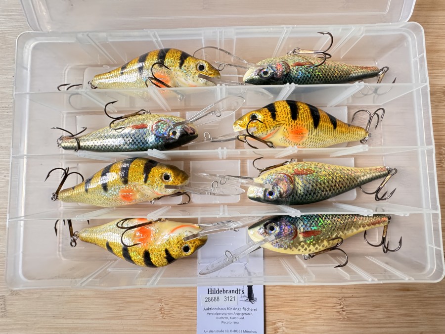 8 Wobbler in Kunststoffbox, Balzer, Deep Runner, 15cm lang, 45gr, verschiedene Dekors, ungefischt