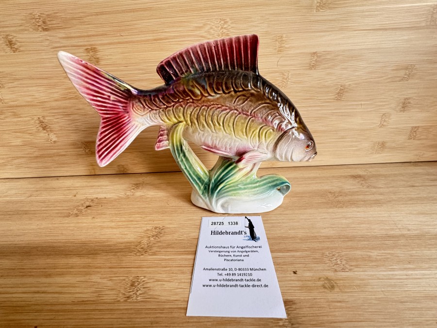 Vintage Keramik Fisch, Jema Holland, irisierende Glasur, 22x15cm hoch, schönes Dekostück