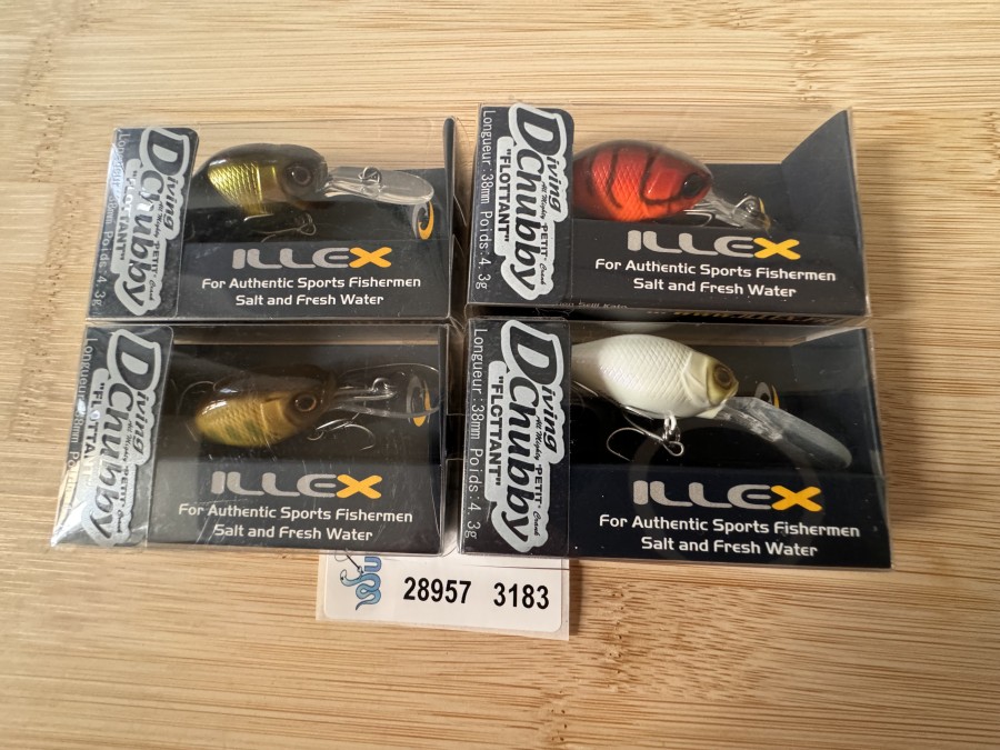 Wobbler, Illex, Diving Chubby, Bone, Flottant 4,3g, 38mm, dto., Truitelle, Flottant 4,3g, 38mm, dto., Red Craw, Flottant 4,3g, 38mm, dto., Ayu, Flottant 4,3g, 38mm, neu in Originalverpackung