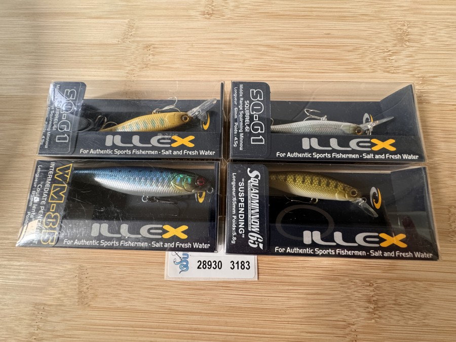 Wobbler, Illex, Water Monitor WM-85, HL Sardine, 13g, 85mm, Illex, Squirrel SQ-61, Ablette, 4,5g, 61mm, Illex, Squad Minnow65, Goujon, Suspending 5,8g, 65mm, Illex, Squirrel SQ-61, Truitelle, 4,5g, 61mm, neu in Originalverpackung
