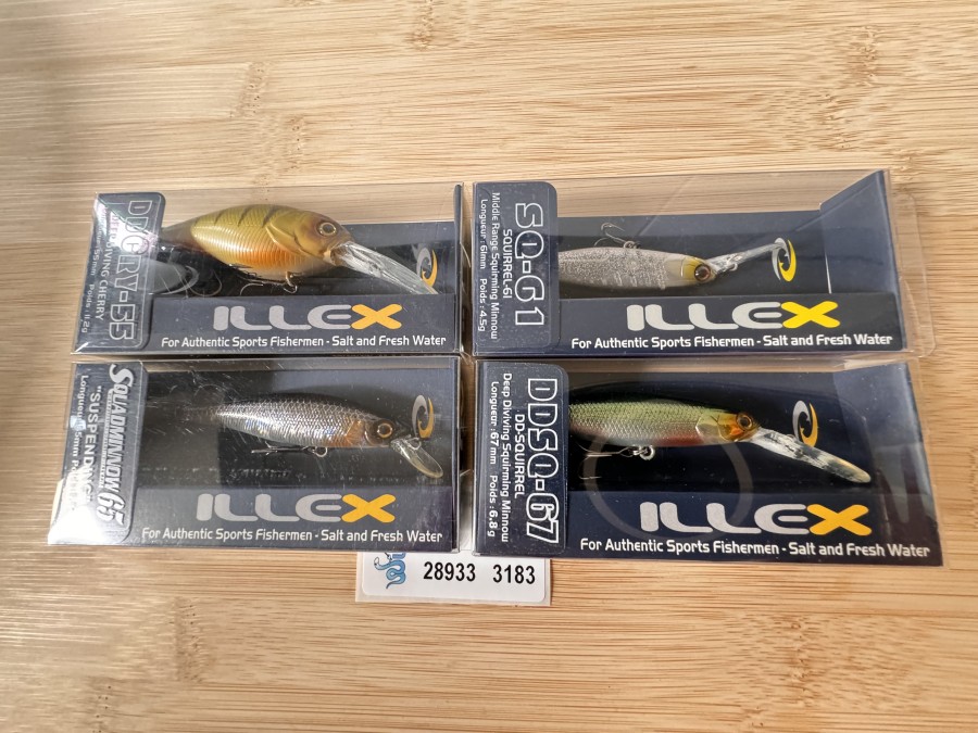 Wobbler, Illex, DD-Squirrel DDSQ-67, Gardon, 6,5g, 67mm, Illex, Squad Minnow65, Hl Silver Black, Suspending 5,8g, 65mm, Deep Diving Cherry DDCRY-55, Perch, 11,2g, 55mm, Illex, Squirrel SQ-61, Clear Bleak, 4,5g, 61mm, neu in Originalverpackung