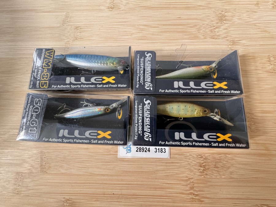 Wobbler, Illex, Squad Shad65, Truitelle, Suspending 7,2g, 65mm, Illex, Squirrel SQ-61, Ablette, 4,5g, 61mm, Illex, Squad Minnow65, Gardon, Suspending 5,8g, 65mm, Illex, Water Monitor WM-85, 13g, 85mm, neu in Originalverpackung