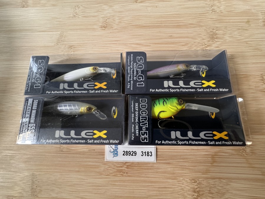 Wobbler, Illex, Deo Diving Cherry DDCRY-55, Mat Tiger, 11,2g, 55mm, Illex, Squad Minnow 65S HW, Ghost Bone, Fast Sinking 10,8g, 65mm, 4,5g, Illex, Squirrel SQ-61, HL Wakasagi, 4,5g, 61mm, Illex, Squirrel SQ-61, Bone, 4,5g, 61mm, neu in Originalverpackung