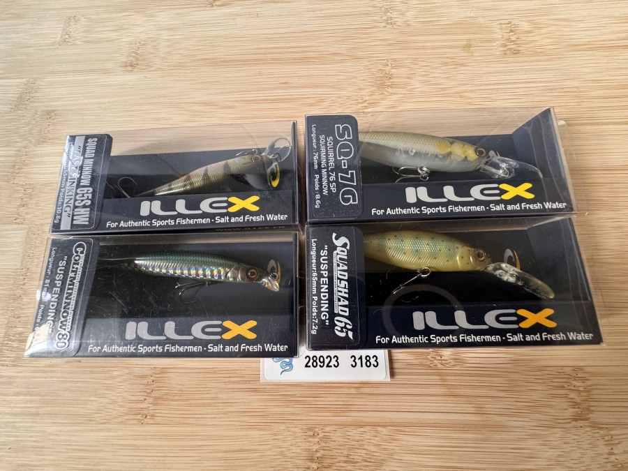 Wobbler, Illex, Squad Shad 65, Truitelle, Suspending 7,2g, 65mm, Illex, Squad Minnow 65S HW, HL Perch, Fast Sinking 10,8g, 65mm, Illex, Squirrel 76SP, SQ-7G, Ayu, 8,6g, 76mm, Illex, Coltminnow80, Lancon, Suspending 6,2g, 81mm, neu in Originalverpackung