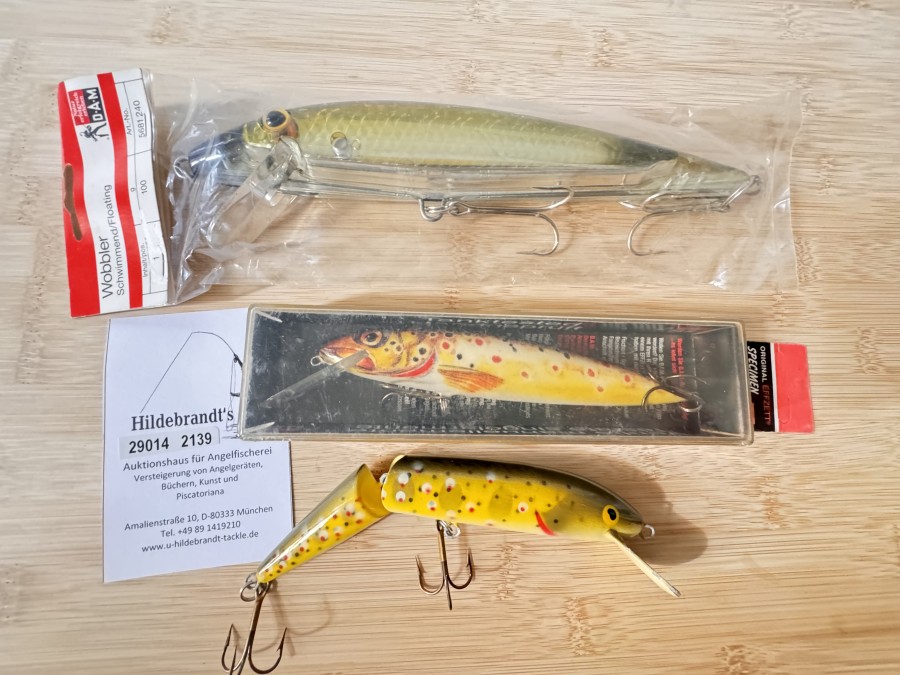 Wobbler, DAM, Bachforelle, 2tlg., 15cm, 35g, leichte Gebrauchsspuren, Original Effzett Specimen, Forelle, einteilig, 15cm, neu, 35g, Wobbler, schwimmend, 22cm, 100g, Art. No 5681 240, neu