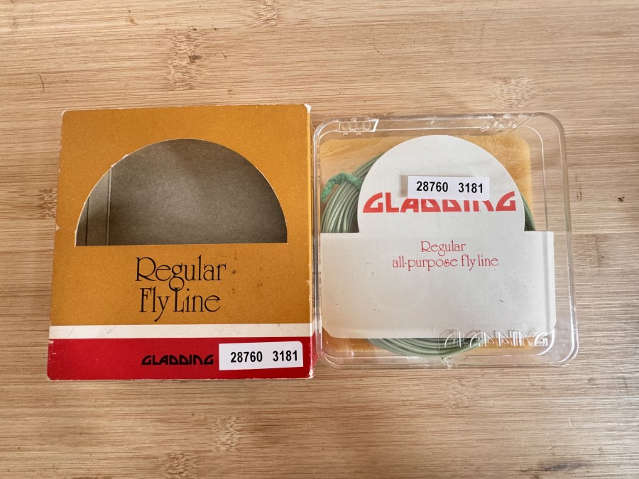 Fliegenschnur, Gladding Regular all purpose fly line, Aftma No L 7 Size C, neu und und gefischt, eine der ersten Fliegenschnüre