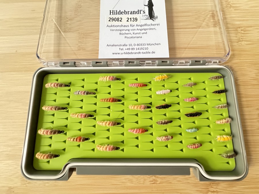 Bachflohkrebse, 30 Stück in Fliegenbox mit Foameinlage, Tiemco Haken, mit Widerhaken, Grösse 8 bis 16, sehr fängig