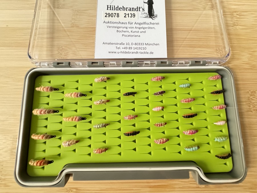 Bachflohkrebse, 30 Stück in Fliegenbox mit Foameinlage, Tiemco Haken mit Widerhaken, Grösse 8 bis 16, sehr fängig