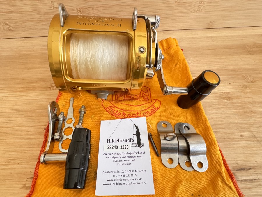 Big Game Rolle, Penn International II, 50 SW, E930172, 2 Gang, mit Monofiler Schnur, Rollenbeutel, technisch gut, Gebrauchsspuren