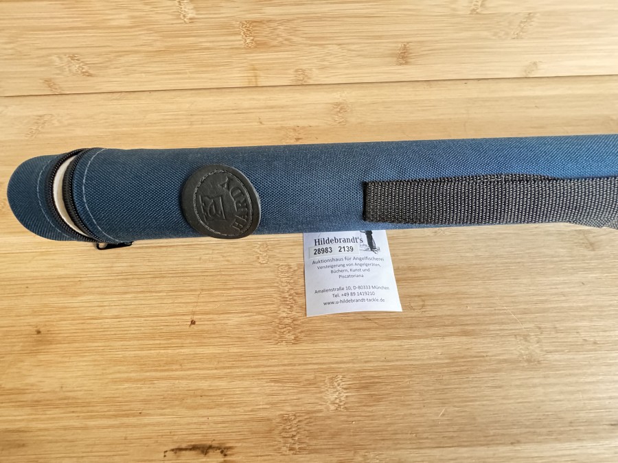 Rutentransportrohr, Hardy, Made in England, dunkelblauer Codurabezug, 55mm Rohrinnendurchmesser, für Ruten bis 1400mm, neu