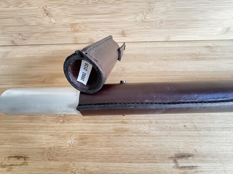 Rutentransportrohr, Liam - Holland, dunkelbraunes Vollleder, 45mm Rohinnendurchmesser, für Ruten bis 1160mm, neu, sehr gute Qualität
