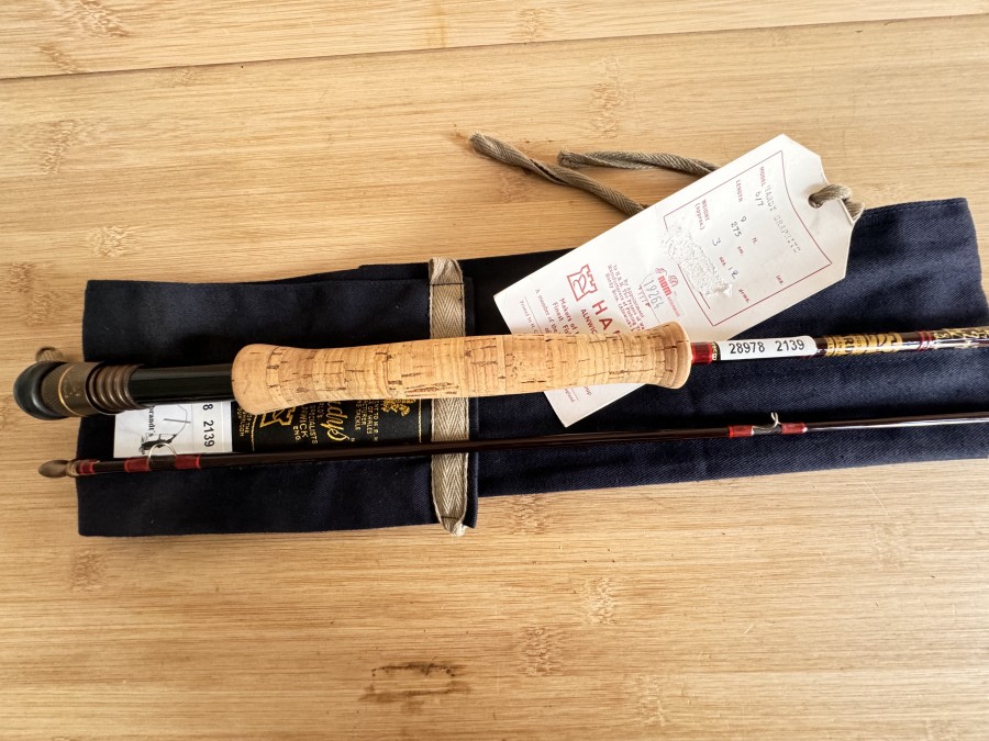 Fliegenrute, House of Hardy, Made in England, Hardy Graphite de Luxe, 2tlg., 275cm, #6/7, Futteral, minimale Gebrauchsspuren, Transportlänge 1450mm
