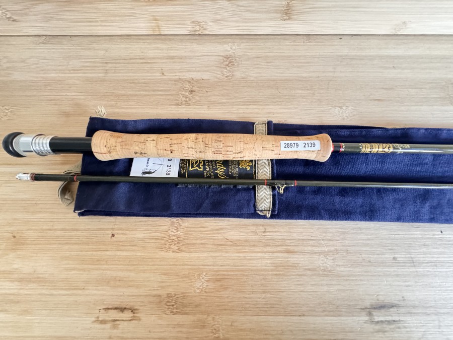 Fliegenrute, House of Hardy, Made in England, Hardy Graphite, 2tlg., 282cm, #7/8, Gewicht 100g, Futteral, minimale Gebrauchsspuren, Transportlänge 1450mm