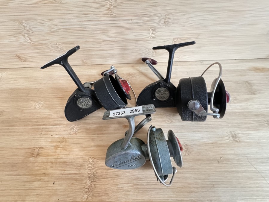 3 Stationärrollen, DAM Quick 440, DAM Quick 330 und DAM Spinnfix, technisch gut, Gebrauchsspuren