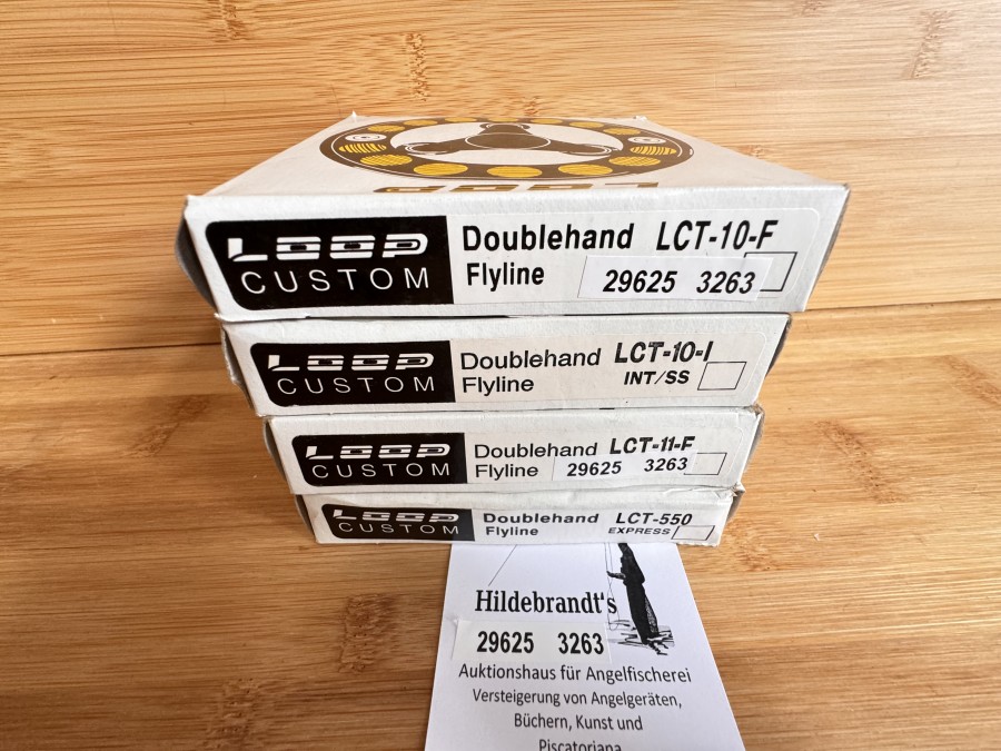 4 Fliegenschnüre, LOOP Custom, Doublehand Flyline LCT-10F, LCT-10-I, Int/SS, LCT-11F und LCT-550 Express, gefischt