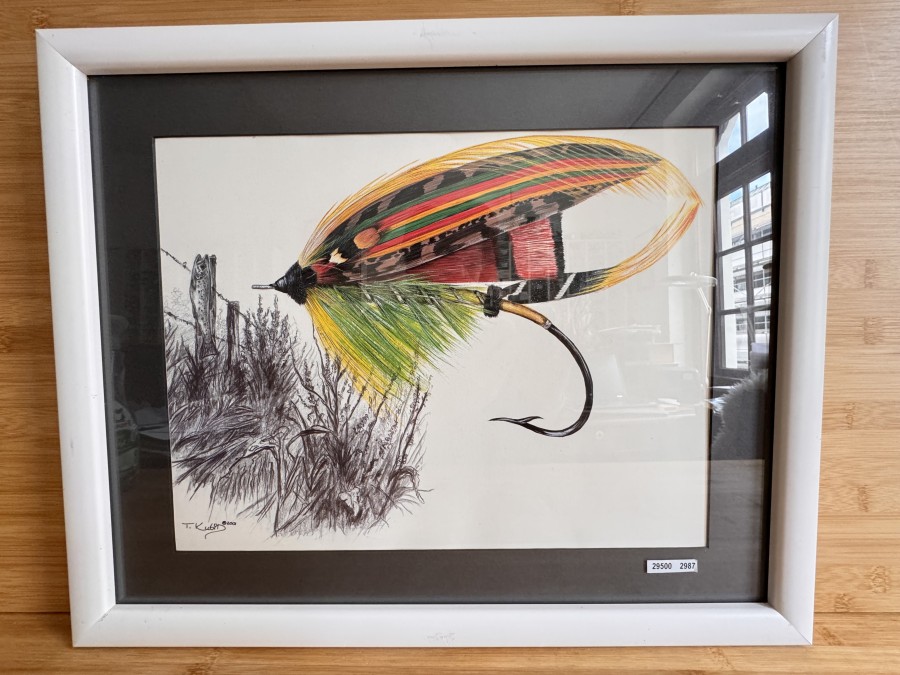 Fliegenbild, Lachsfliege, Thomas Kubitz, Highlander S.P., Leinwanddruck, auf Keilrahmen (50x70cm)