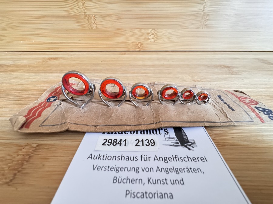 Rutenringe, DAM Gerät fabelhaft, Ziegenbock Logo, 6 verschiedene Brückenringe, Achateinlage, sehr guter Zustand