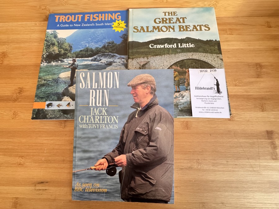 Salmon Run, Jack Charlton with Tony Francis, 1992, The Great Salmon Beats, Crawford Little, 1989, Trout Fishing A Guide to New Zealand´s South Island, Tony Busch, 1994