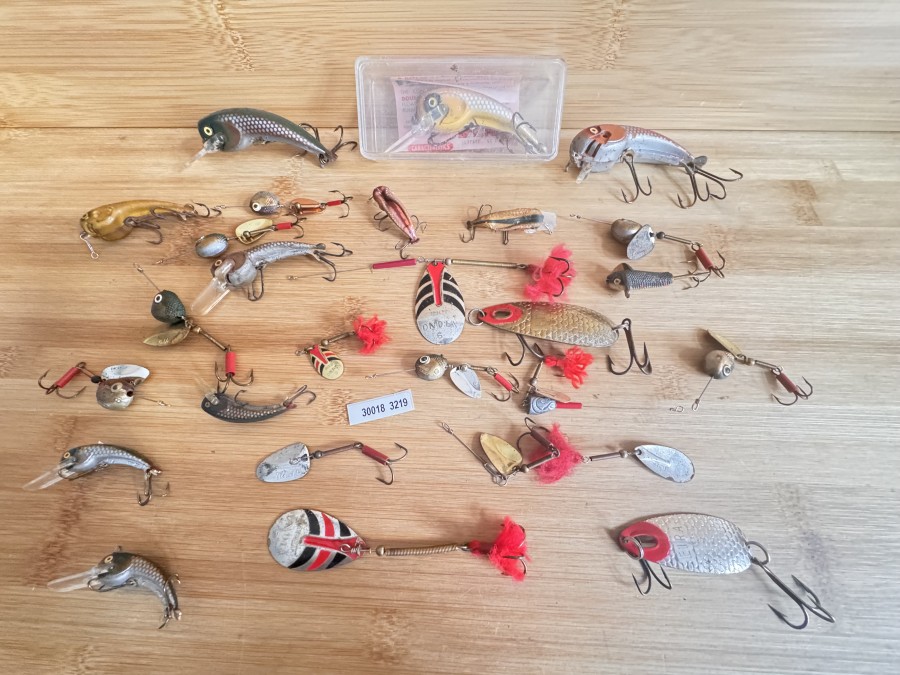 Rublex Köder, 27 Stück, 5 gute Flopy und 5 weitere als reine Ersatzteilträger, 1 Devon, 7 Kugelspinner, 9 Weitere, Rubex sammeln und fischen die echten Insider