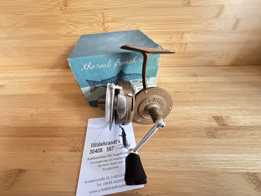 Stationärrolle, Crack 400R, the real French reel, Licence P. Mauborgne, Made in France, Rechtshand, Gewiccht 224g, ungefischt im Karton