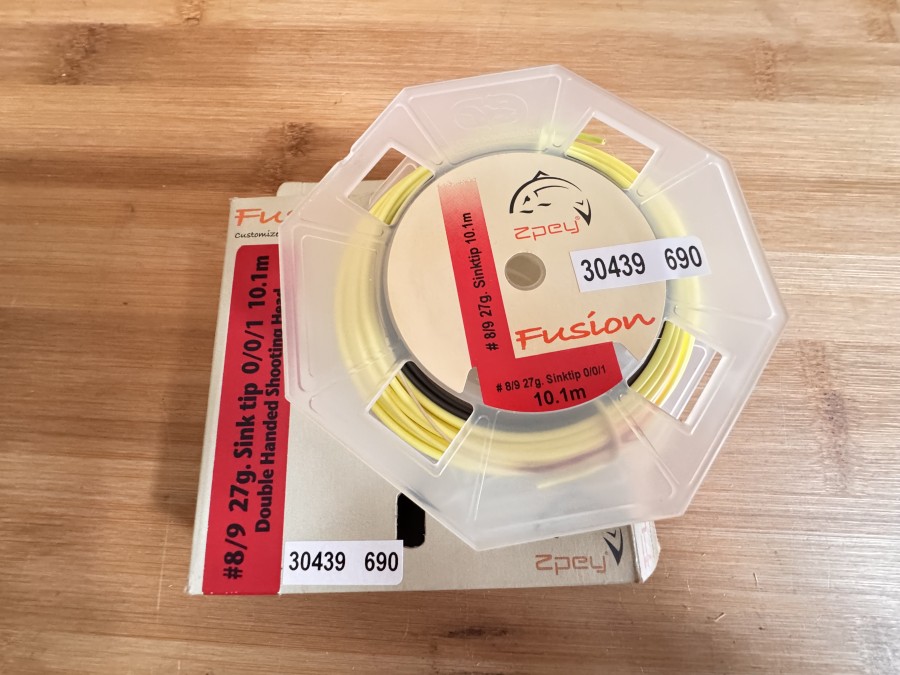 Fliegenschnur, Double Handed Shooting Head, Zpey, Fusion, #8/9 27g Sink tip 0/0/1 10,1m, ungefischt im Karton