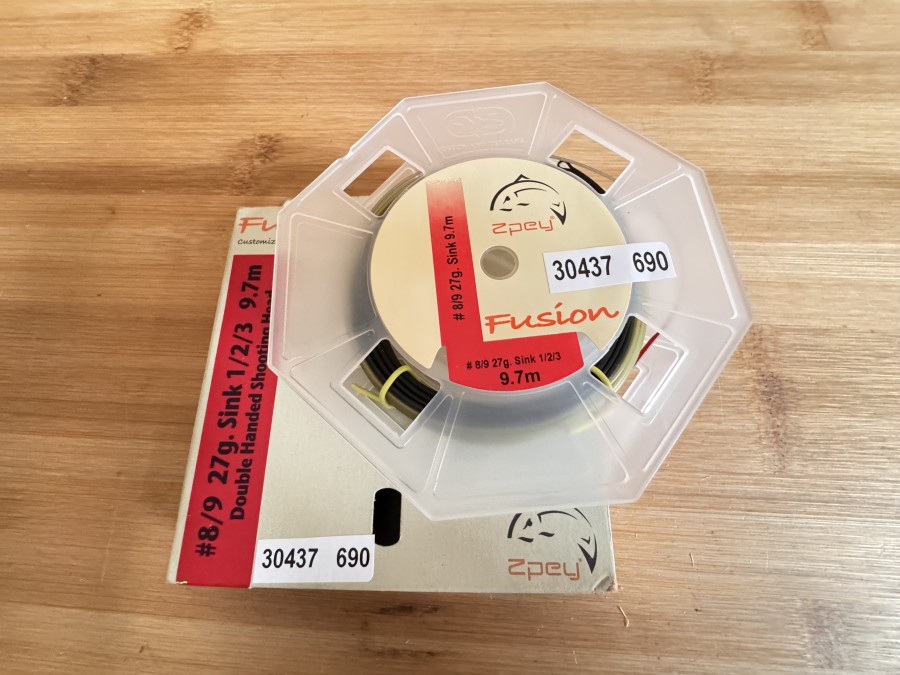 Fliegenschnur, Double Handeg Shootng Head, Zpey, Fusion, #8/9 27g Sink1/2/3 9.7m, ungefischt im Karton