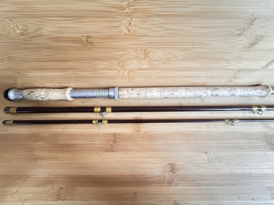 Zweihandfliegenrute, Hardy, Salmon Fly, 3tlg., 380cm, #9, Gewicht 382g, ohne Futteral, Gebrauchsspuren, Transportlänge 1360mm