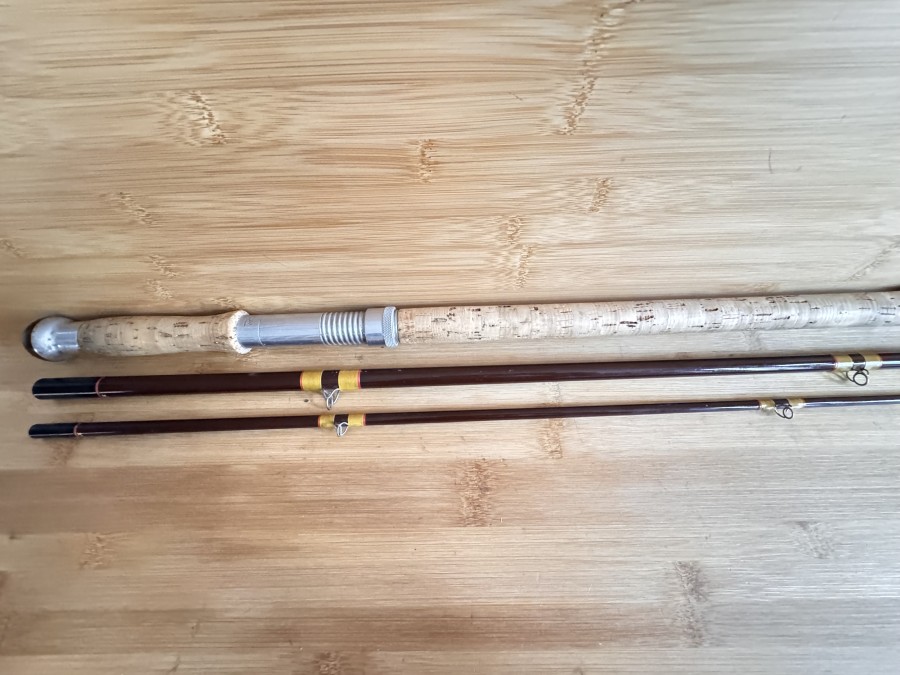 Zweihandfliegenrute, Hardy, Salmon Fly, 3tlg., 380cm, #9, Gewicht 384g, ohne Futteral, Gebrauchsspuren, Transportlänge 1360mm