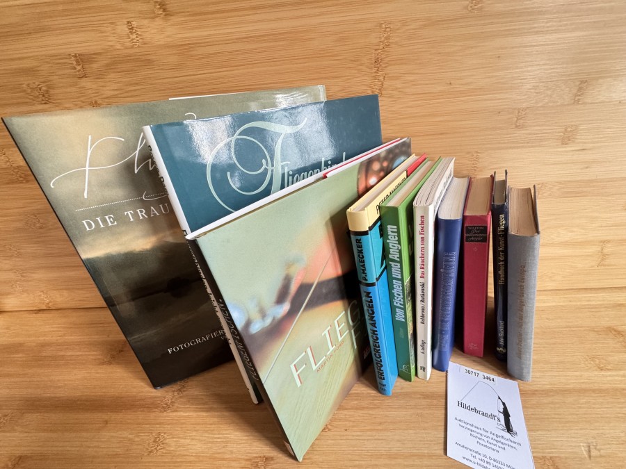 Mit der Angel durch Europa, Albert Drexler, 1960, Der vollkommene Angler, Izaak Walton, Handbuch der Kunst-Fliegen, John Buckland, 1988, Die Sport Fischer Prüfung, Hans Bensch, 1981, Das Räuchern von Fischen, Rehbronn/Rutkowski, 1993, Von Fischen und Anglern, Armin Göllner, 1993, Erfolgreich Angeln, Peter Maecker, 1996, Fliegenbinden leicht gemacht, Royce Sam, 2002, Fliegen-fischen, Martin Ford, 2000, Fliegenfischen Die Traumreviere der Welt, Fotografiert von R. Valentine Atkinson, Vorwort von Nick Lyons, 1998