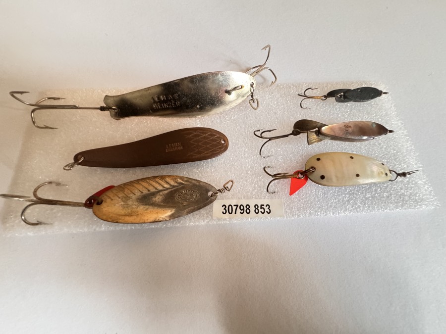 Kunstköder, Lemax, Heinzer, 8cm, Löffel, Lemax Swiss Made, Kupfer, 7,50cm, ohne Haken, Löffel, silber, 5,50cm, Perlmutt Löffel, Kupfer Innenauskleidung, 5cm , 2 Perlmuttfischli, teilweise gefischt
