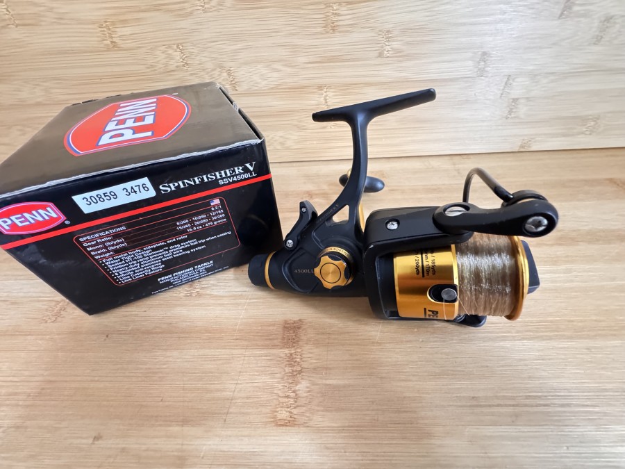Stationärrolle, Penn, Spinfisher V, 4500LL, mit Monofiler Schnur im Karton